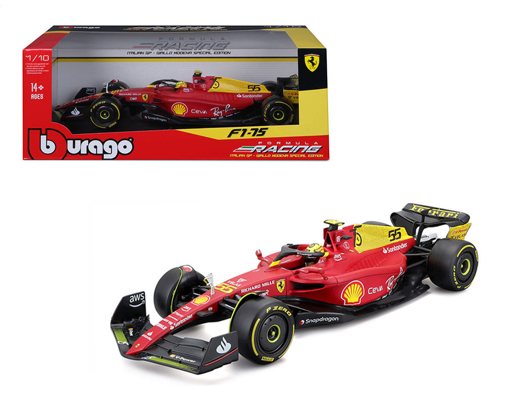 1/18 Bburago F1 Ferrari Racing F1-75 Carlos Sainz 55 Italian GP Monza 16811  CSMZ | eBay